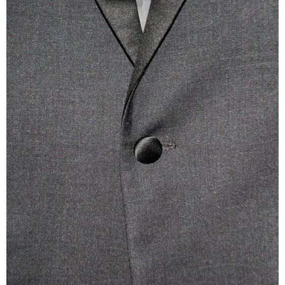 NWT Bryan Michaels Charcoal Gray & Black Tuxedo Suit Jacket Size 42R - Picture 3 of 9